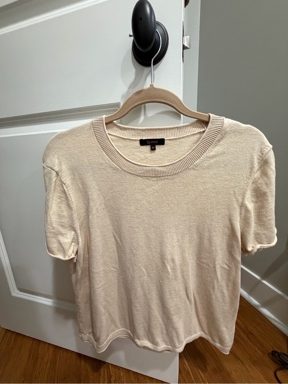 Quince Beige Short-Sleeve Knit Top - Women